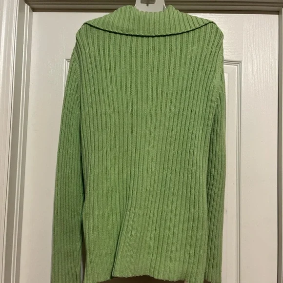Liz Claiborne Green V-Neck Sweater L - Picture 4 of 5